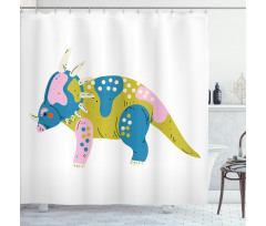 Prehistoric Animal Cartoon Shower Curtain