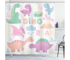 Baby T-Rex Nursery Theme Art Shower Curtain