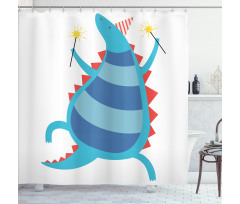 T-Rex Cartoony Art Nursery Shower Curtain