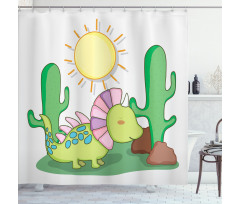 Styracosaurus Doodle Shower Curtain