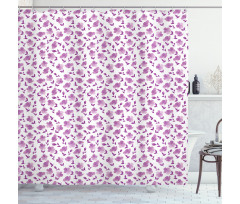 Floral Bridal Pattern Shower Curtain