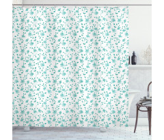 Pattern with Flower Stem Shower Curtain