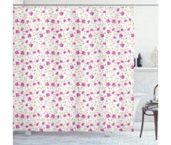 Girly Curly Stems Shower Curtain
