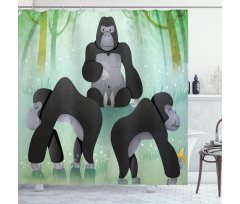 Chunky Woodland Creatures Shower Curtain