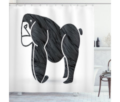 Angry Graphic Ape Standing Shower Curtain