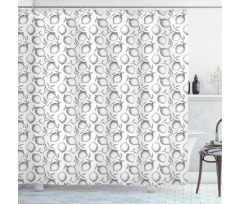 Monochrome Citrus Fruits Shower Curtain