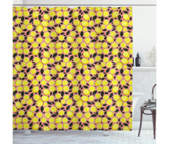 Tasty Sour Citrus and Leaves Shower Curtain