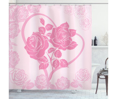 Roses in Heart Shower Curtain