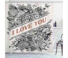 Engraved Flowers Shower Curtain