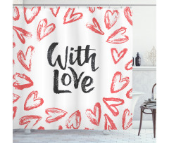 Love Hearts Shower Curtain