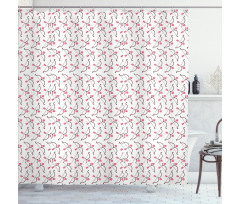 Love Arrows Motif Shower Curtain