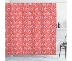 Rose Ivy Hearts Shower Curtain