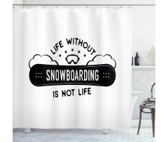 Snowboarding Calligraphy Shower Curtain