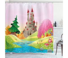Fairytale Castle Woodland Shower Curtain