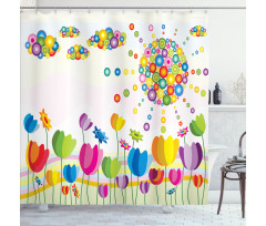 Abstract Flower Summer Shower Curtain