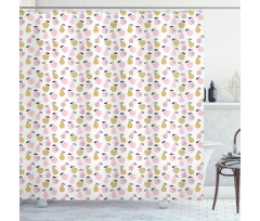 Abstract Pears and Apples Shower Curtain