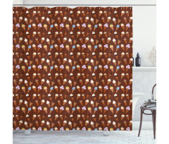 Delicious Scoops on Cones Shower Curtain