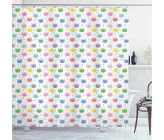 Colorful Princess Cats Shower Curtain