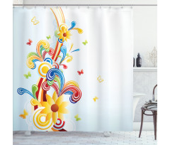 Funky Vertical Wave Shower Curtain