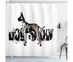 Sketch of Dog Shower Curtain