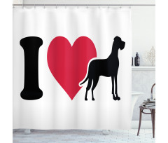 Classic Heart Dog Lover Shower Curtain