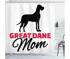 Dog Mom Lettering Shower Curtain