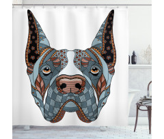 Floral Zentangle Dog Shower Curtain