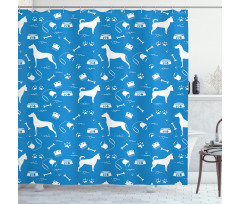 Dogs and Items Shower Curtain