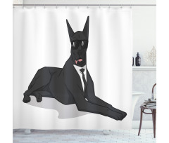 Humorous Dog in Suit Shower Curtain