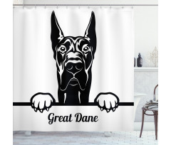 Peeking Big Breed Dog Shower Curtain