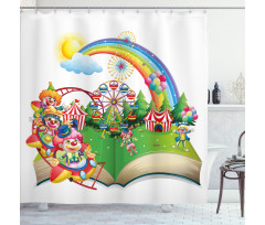 Rainbows and Clowns Shower Curtain