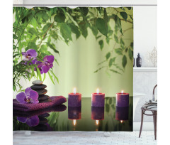 Spa Candles Orchids Bloom Shower Curtain