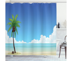 Exotic View Tree and Coconuts Shower Curtain