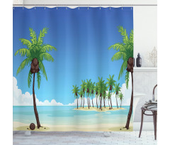 Coconut Trees in the Ocean Shower Curtain