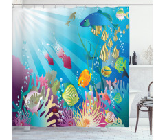 Fish Species in the Sea Shower Curtain