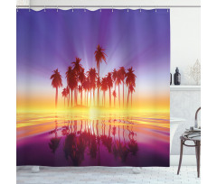 Dramatic Background Palm Trees Shower Curtain