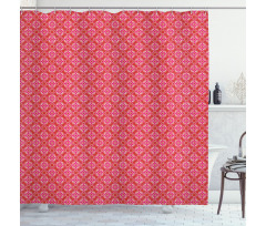 Retro Abstract Flower Shower Curtain