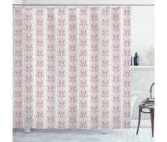 Floral Botany in Pastel Tone Shower Curtain