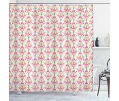 Vibrant Modernized Flowers Shower Curtain