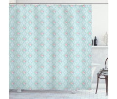 Intricate Pastel Flowers Shower Curtain