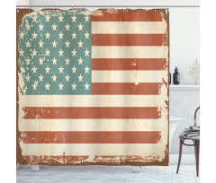 Grunge US Flag Shower Curtain