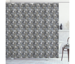 Hatched Triangles Shower Curtain