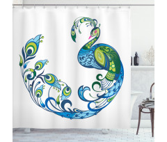 Colorful Peacock Tropic Shower Curtain