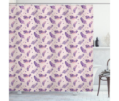 Feathers Paint Blots Shower Curtain