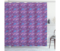 Ornate Feathers Polka Dots Shower Curtain