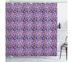 Graphical Flower Elements Shower Curtain