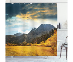 Mountain Grassland Sun Shower Curtain