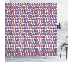 Colorful Childish Birds Shower Curtain