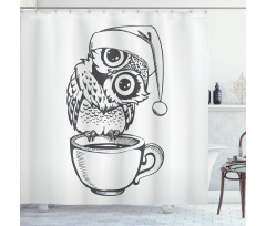 Baby Bird on Coffee Cup Shower Curtain