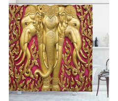 Thai Art Building Door Shower Curtain